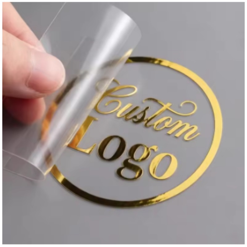3D Printing Logo - Aangepaste 3D gouden transfer sticker, zilveren