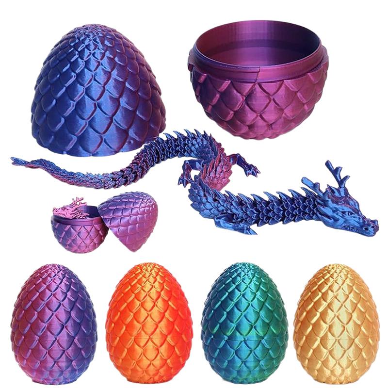 3D Printing Household Items - 3D-geprint 30cm drakenei met beweegbaar drakenmodel,