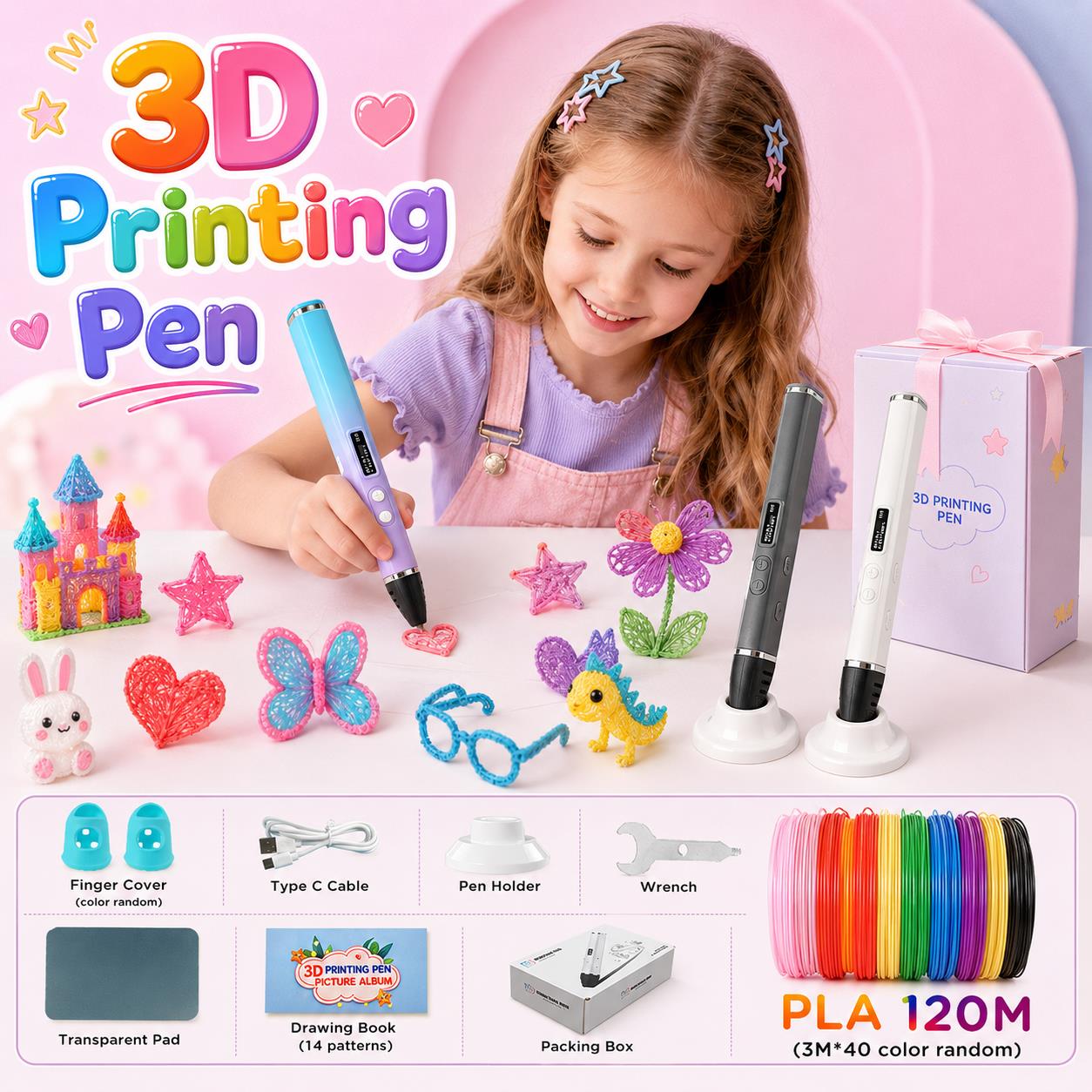 3D Printing Pen For Kids - 3D-printpen voor kinderen met Type-C oplading,