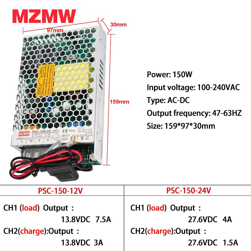 MZMW 150W UPS Functieschakelen - 3D Printer Power Supply recensie en prijs