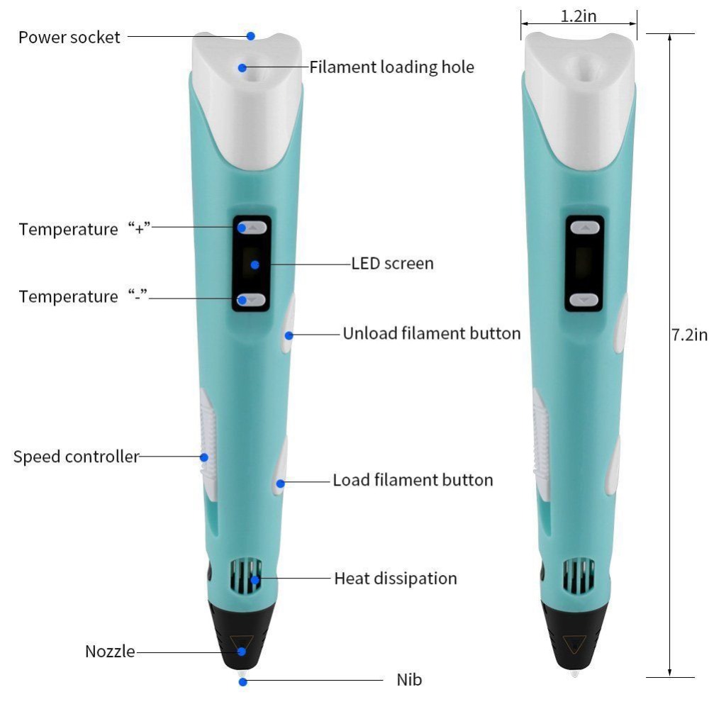 Dikale 3D Pen LED Scherm DIY 3 - 3D Printing Pen For Kids recensie en prijs