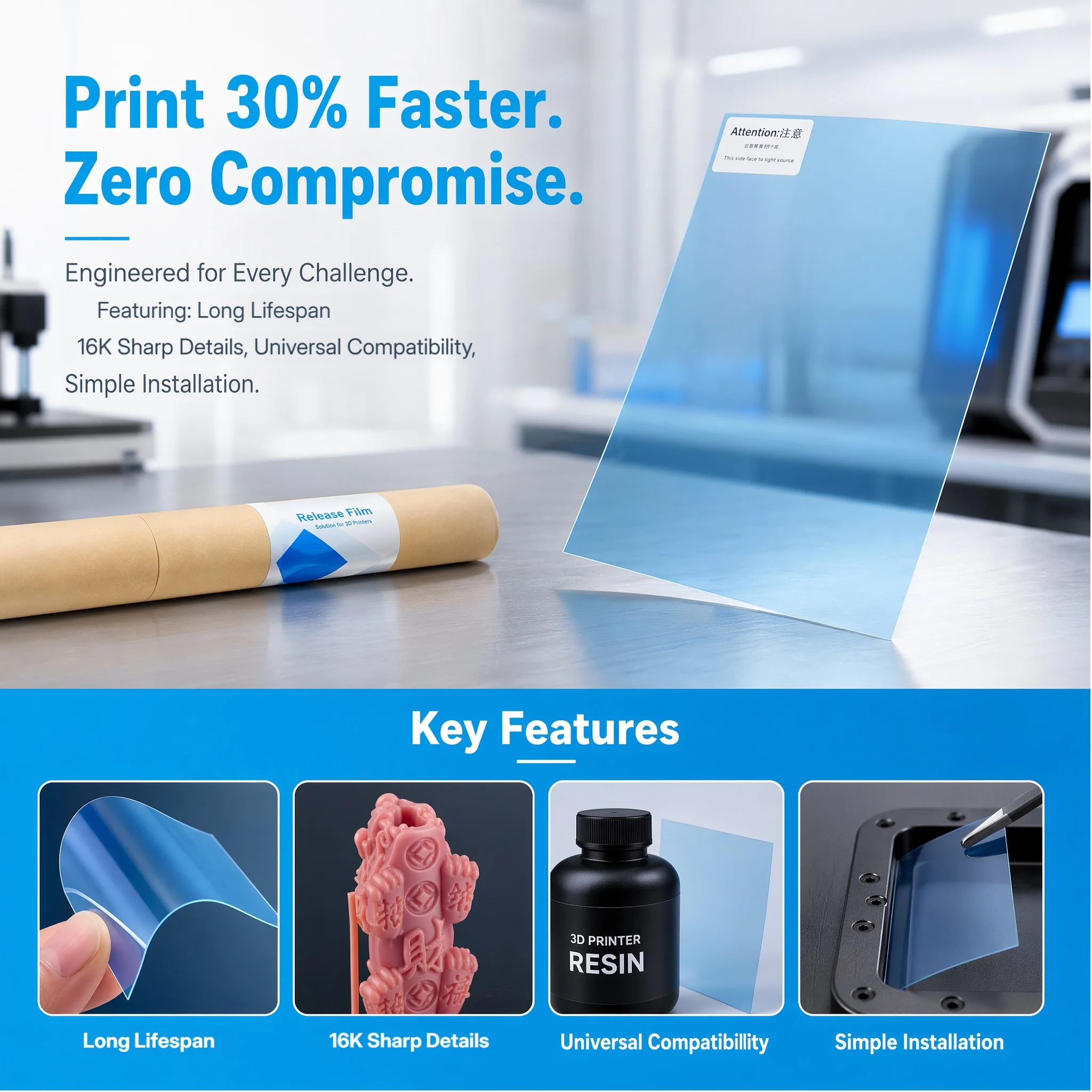 Hoge snelheid ACF release film - 3D Printing Pdf recensie en prijs