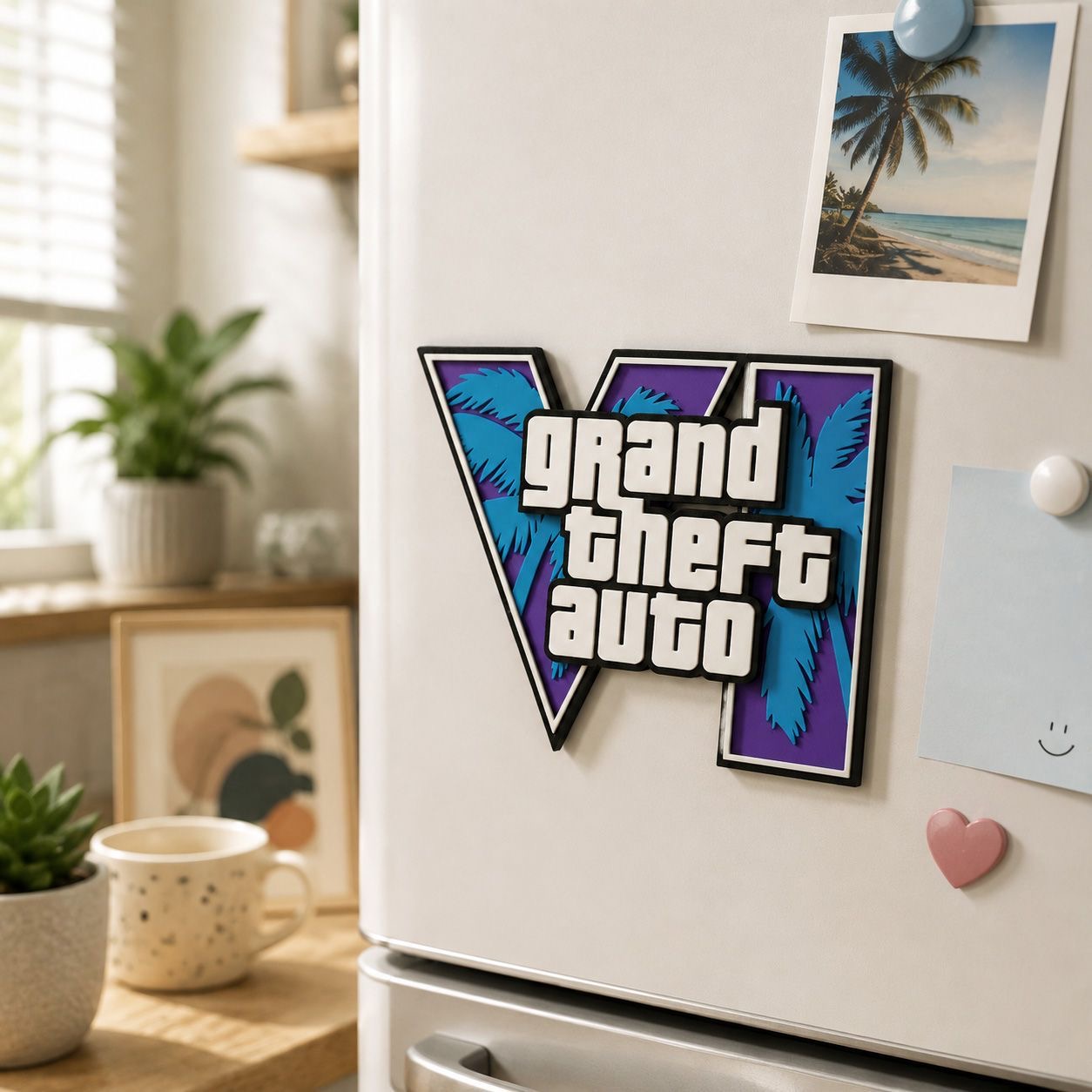 GTA6 3D-geprinte logo magnetis - 3D Printing Logo recensie en prijs